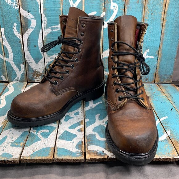 Vintage Red Wing Lace up 23013 Soft Toe Worn Boot Mens 7.5(3E) Made in USA - Picture 2 of 11